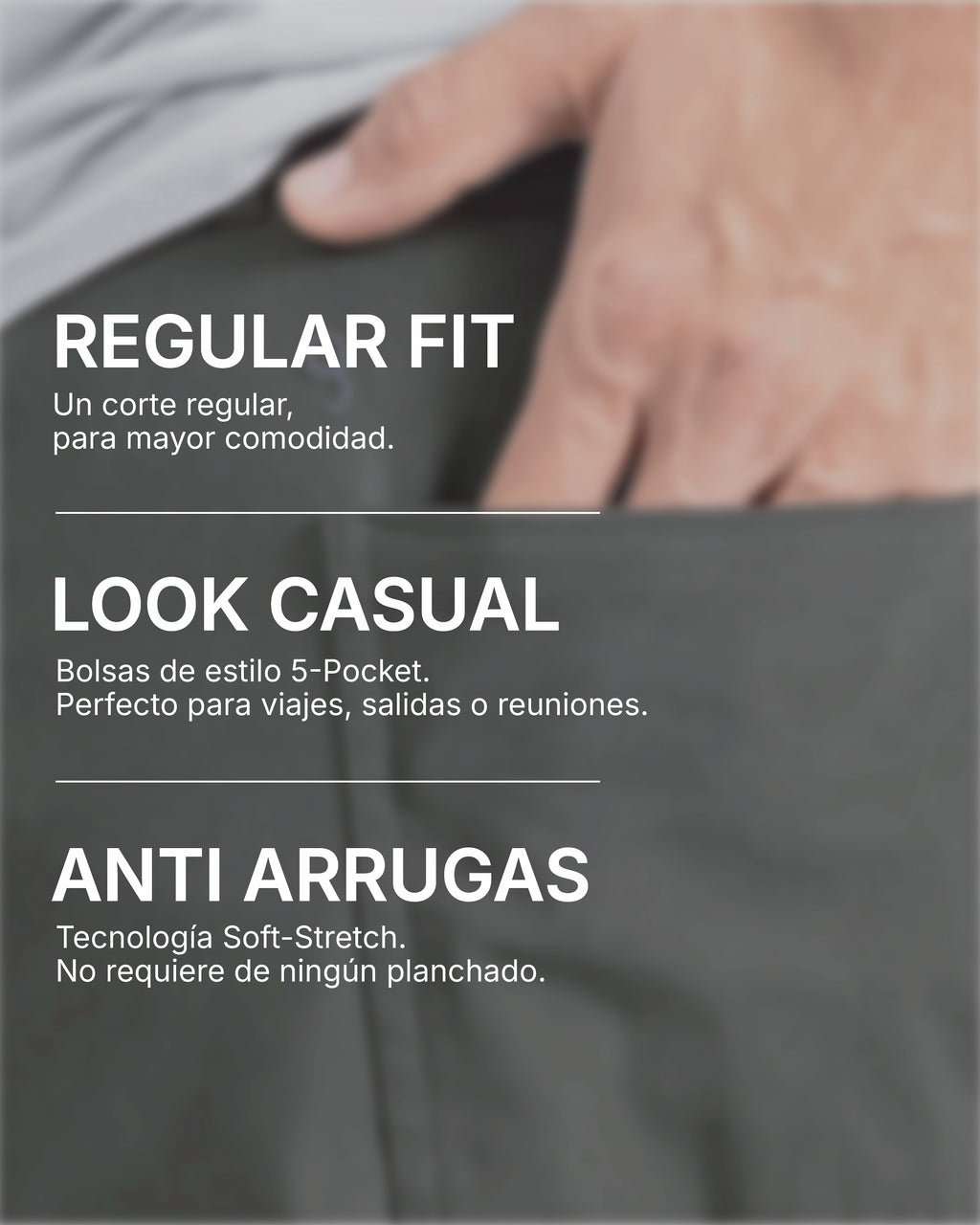 All-Day Pants Verde Olivo para hombre, specs
