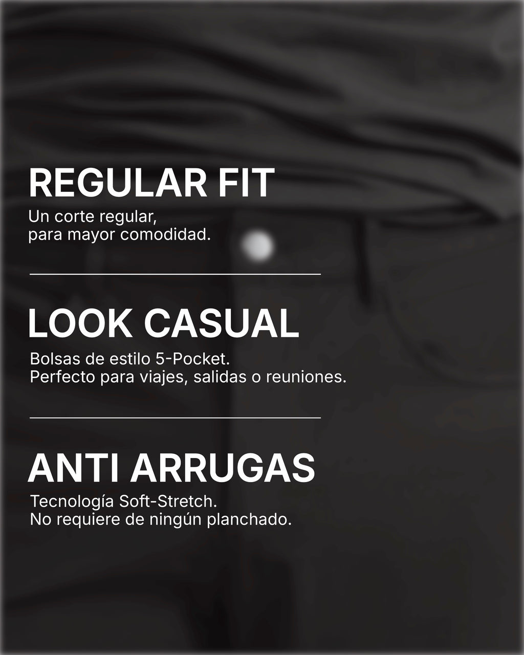All-Day Pants Negro 5-pocket - detalle frontal